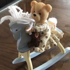 Rare Rocking Horse zWith Near Figurine.